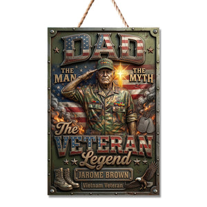 Patriotic Veteran Dad Metal Sign - Personalized Custom Photo Gifts For Dads 03HUQN200526-Homacus