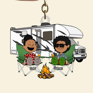 Personalized Gifts For Camping Couple Keychain, Keys To Happy Camper 03qhtn110125pa-Homacus