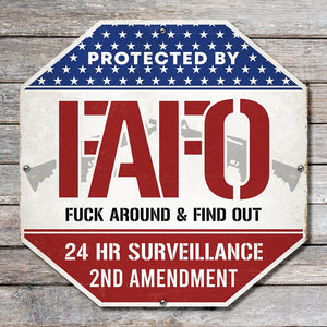 Property Metal Sign For 2nd Supporter, Protected By FAFO Surveillance 05qhqn050824-Homacus