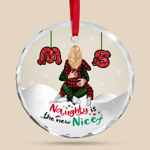 Naughty Couple Ornament - Personalized Gifts With Custom Alphabet Letter For Couple-Homacus