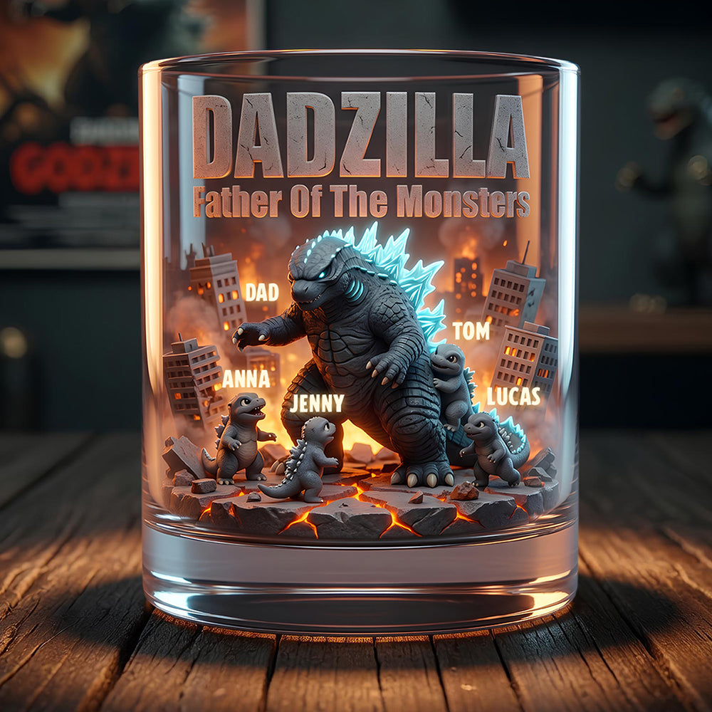 Our Roarsome Dad Round Glass - Personalized Gifts For Dad 02NADT290426-Homacus
