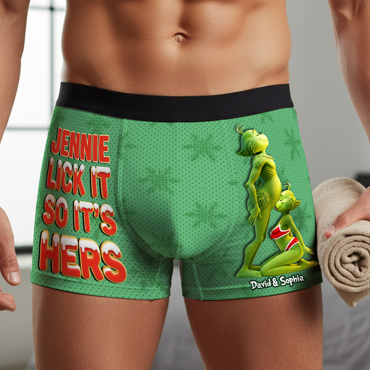 Naughty Couple Boxers, Personalized Christmas Gifts For Him 06ohlu171025-Homacus