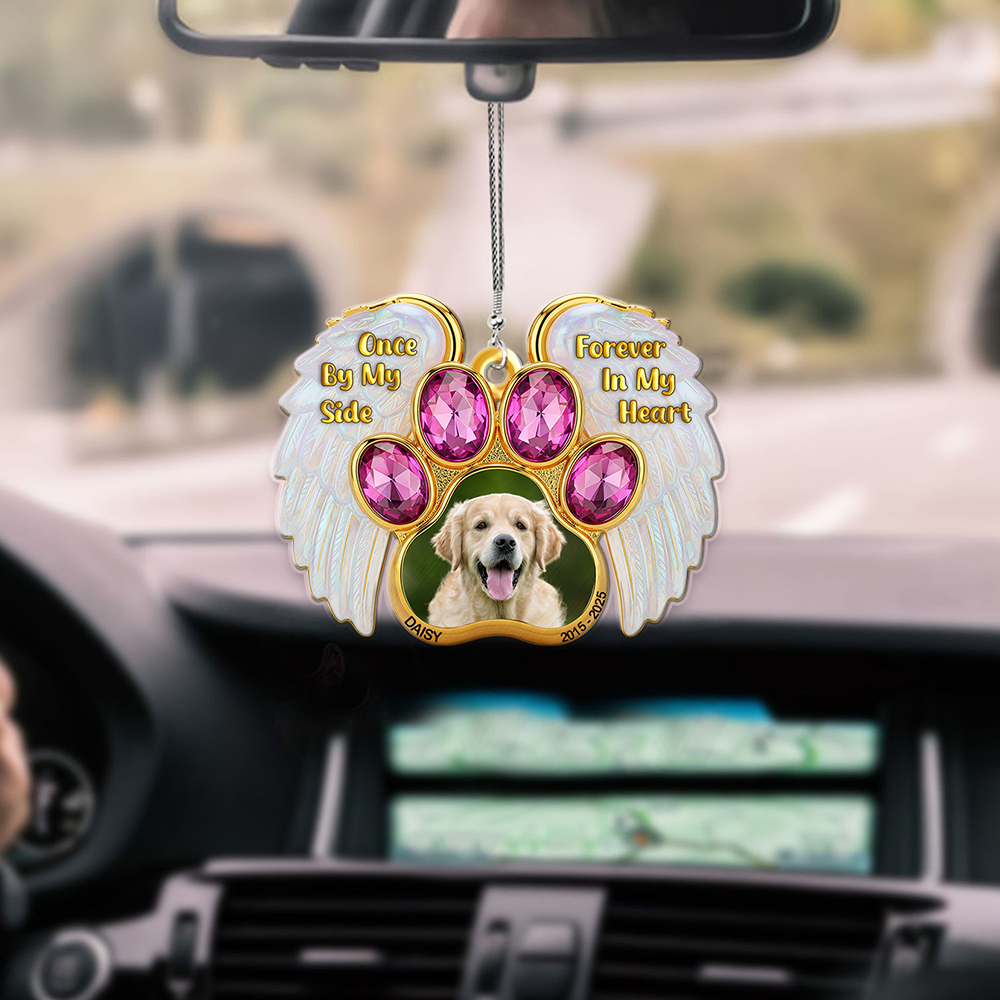 Memorial Heaven Dog Car Ornament Custom Photo Gifts For Dog Lovers 02NALU300625-Homacus