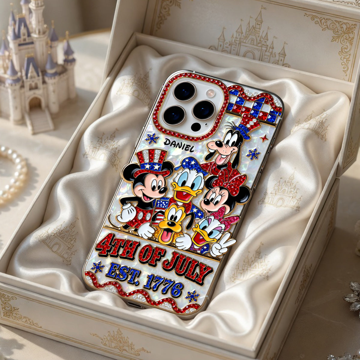Patriotic Cartoon Crew Phone Case - Personalized 250th Anniversary Gifts 03PALU010626-Homacus