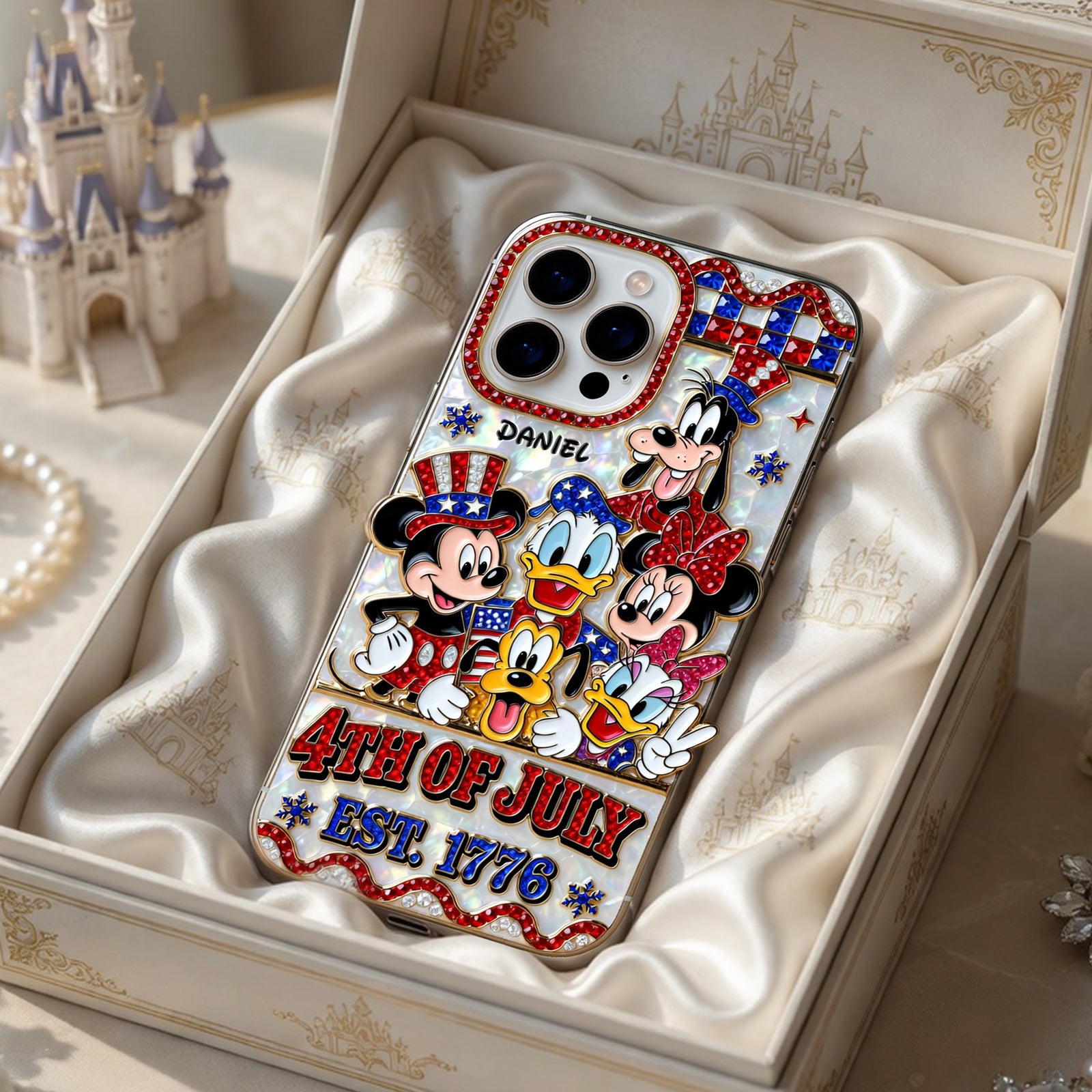 Patriotic Cartoon Crew Phone Case - Personalized 250th Anniversary Gifts 03PALU010626-Homacus