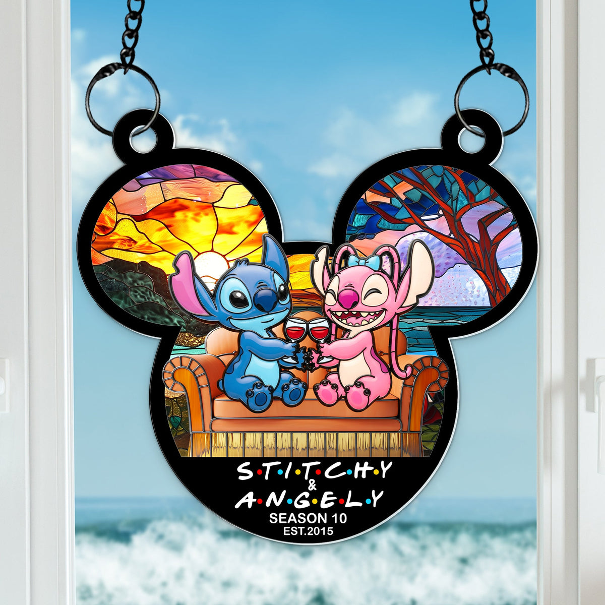 Tropical Space Couple Suncatcher - Personalized Anniversary Gifts For Couple 04OHLU080725-Homacus