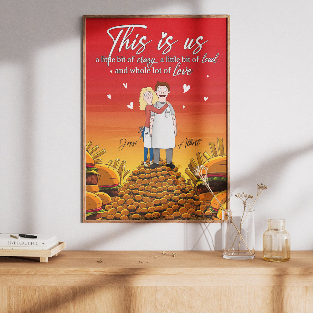 Personalized Gifts For Couples Canvas Print Hugging Cartoon Couple 02XQLU251224HG-Homacus