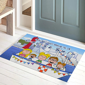 Personalized Gifts For Family Doormat Happy Family In Cruise Ship 03XQLU150125HH-Homacus