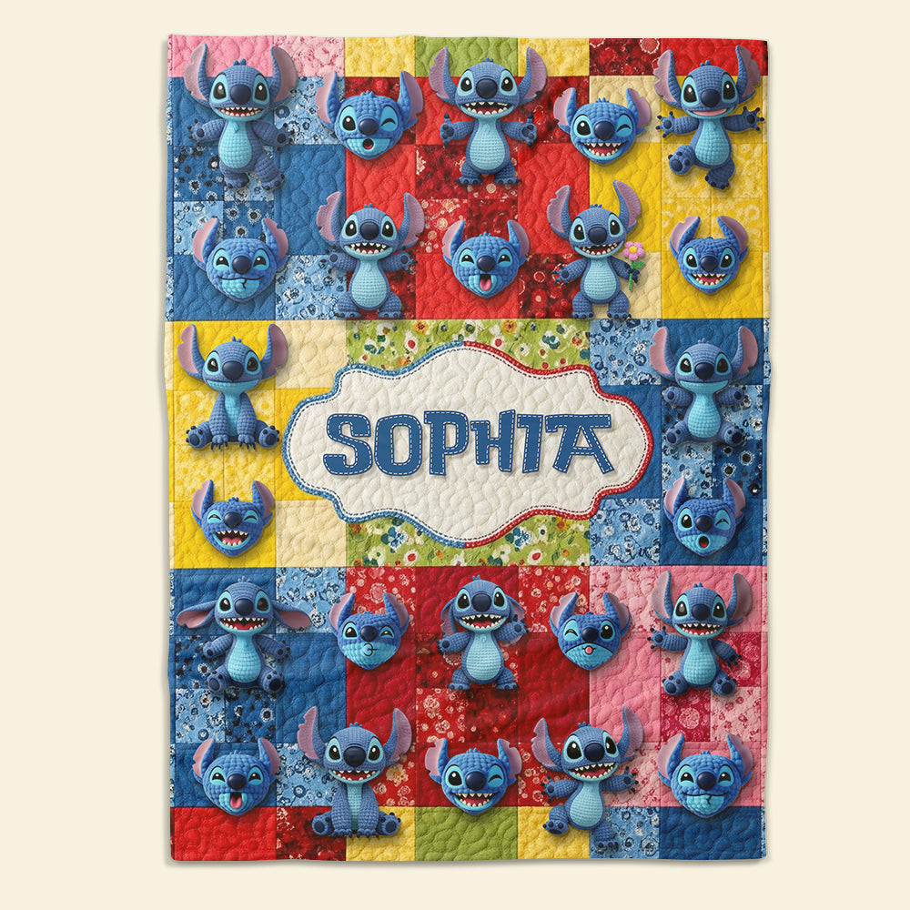 Cute Blue Alien Blanket - Personalized Gifts For Movie Lovers 01ohqn300625-Homacus