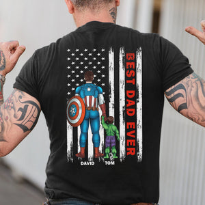 Best Dad Ever Shirt, Hero Dad and American Flag-Homacus