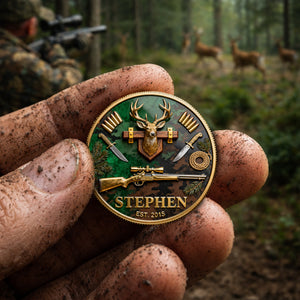 Deer Hunting Printed Metal Coin - Personalized Anniversary Gift For Hunters 05KILU110226-Homacus