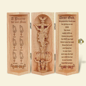 Personalized Gifts For Mom Openable Wooden Cylinder Sculpture 01TOMH040225-Homacus