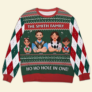 Personalized Christmas Gifts For Family Love Golf Ugly Sweater 04KAMH031024PA-Homacus