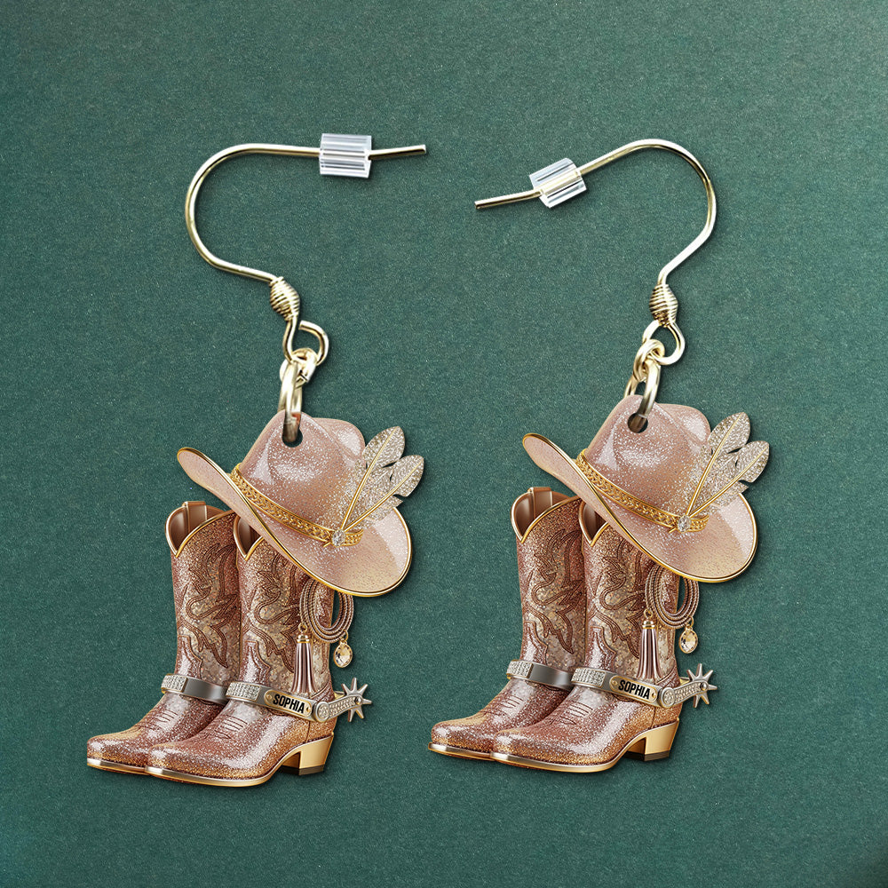 Women's Boots Personalized Gifts For Cowgirl Acrylic Earrings 02ohtn300625-Homacus