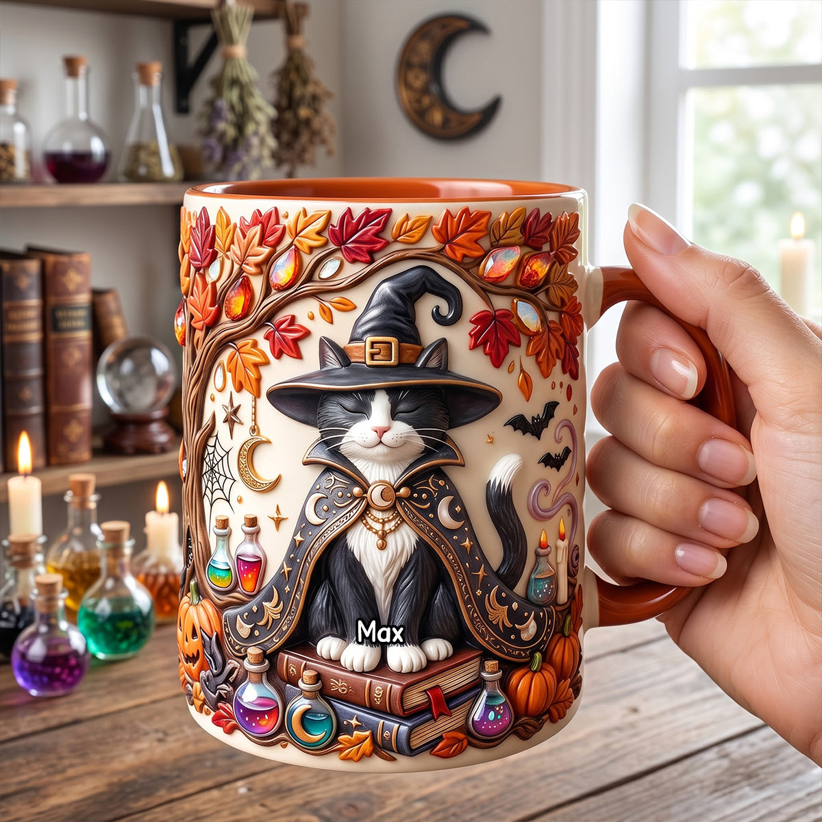 Witch Cat Coffee Mug - Personalized Gifts For Cat Lovers 02patn120826-Homacus