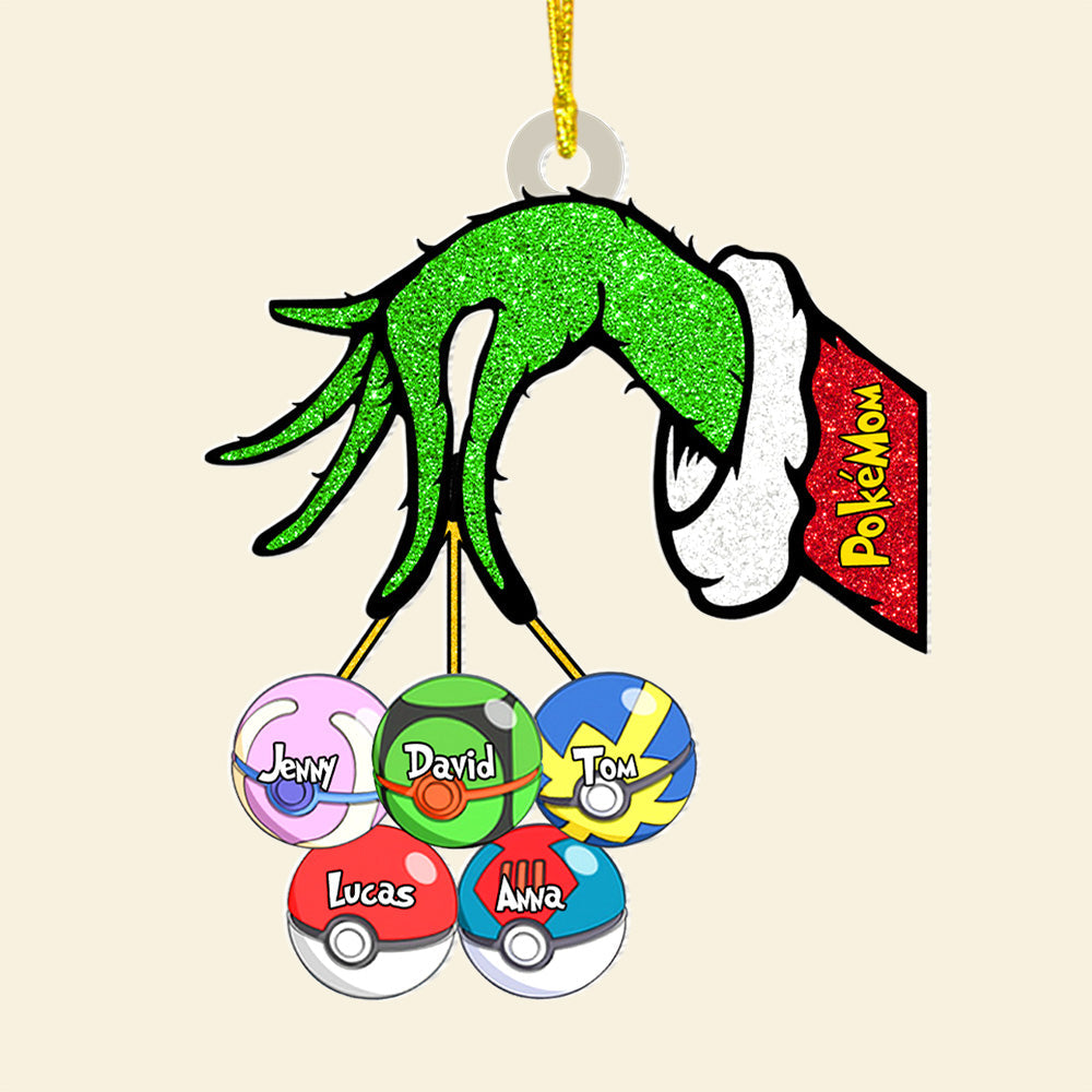 Personalized Gifts For Mom, Christmas Pokemon Ball Custom Shape Ornament 03OHTN190924-Homacus