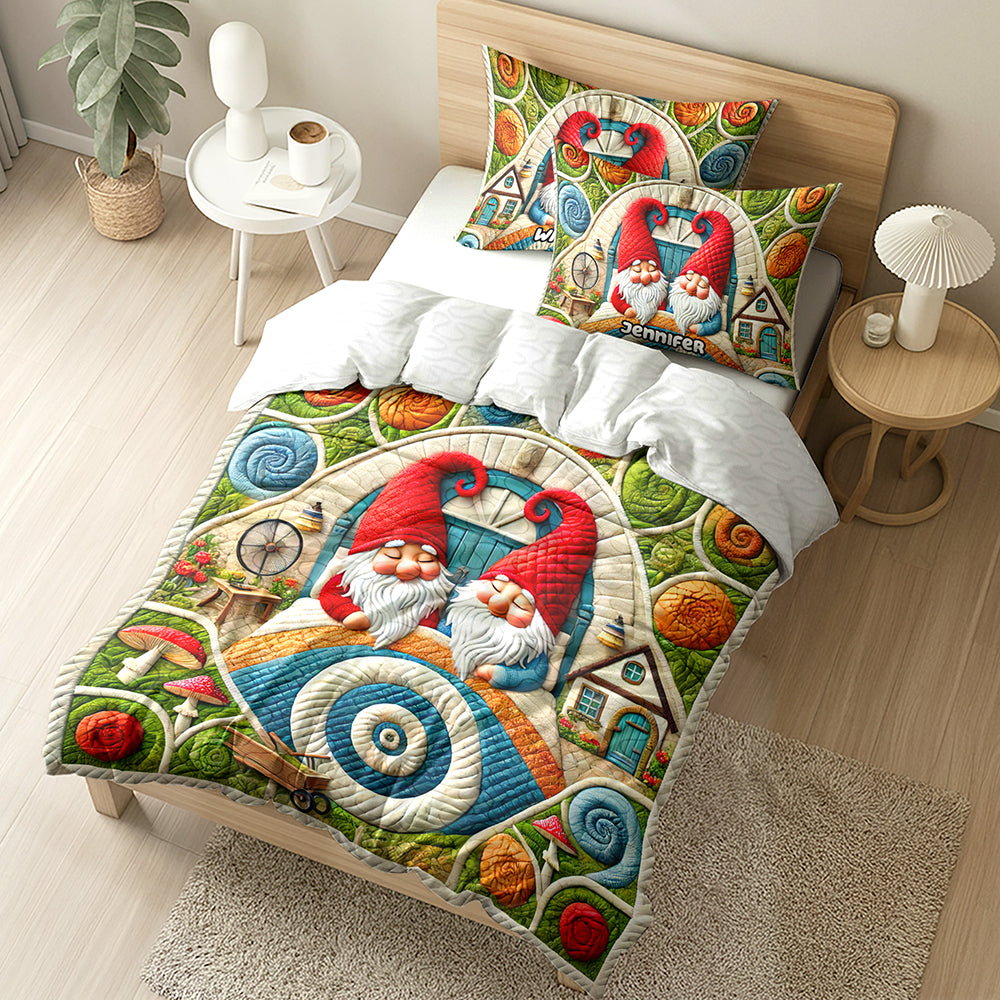 Personalized Gifts For Gnome Couple Quilt Bedding Set Special Line 07ohqn210125-Homacus