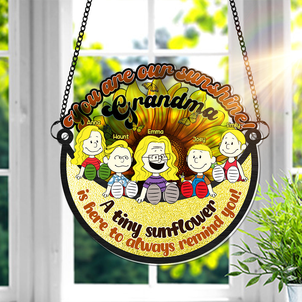 Personalized Gifts For Grandma Window Hanging Suncatcher, Adorable Sunshine Grandkids 05KALU100325PA-Homacus