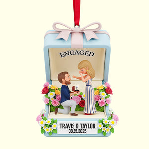 Personalized Engagement Anniversary Gifts For Couple Christmas Ornament 04natn290825-Homacus