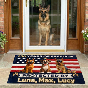 Brave Dogs Doormat - Celebrated America 250th Anniversary - Personalized Gifts For Dog Lovers 02naqn270326-Homacus