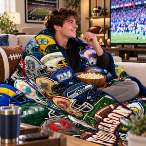 Team Helmet Blanket For The Season Personalized Gifts 03hulu051026-Homacus