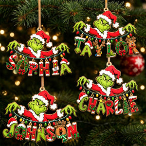 Name Art Mischievous String Ornament, Personalized Gifts For Christmas 05qhlu110926-Homacus