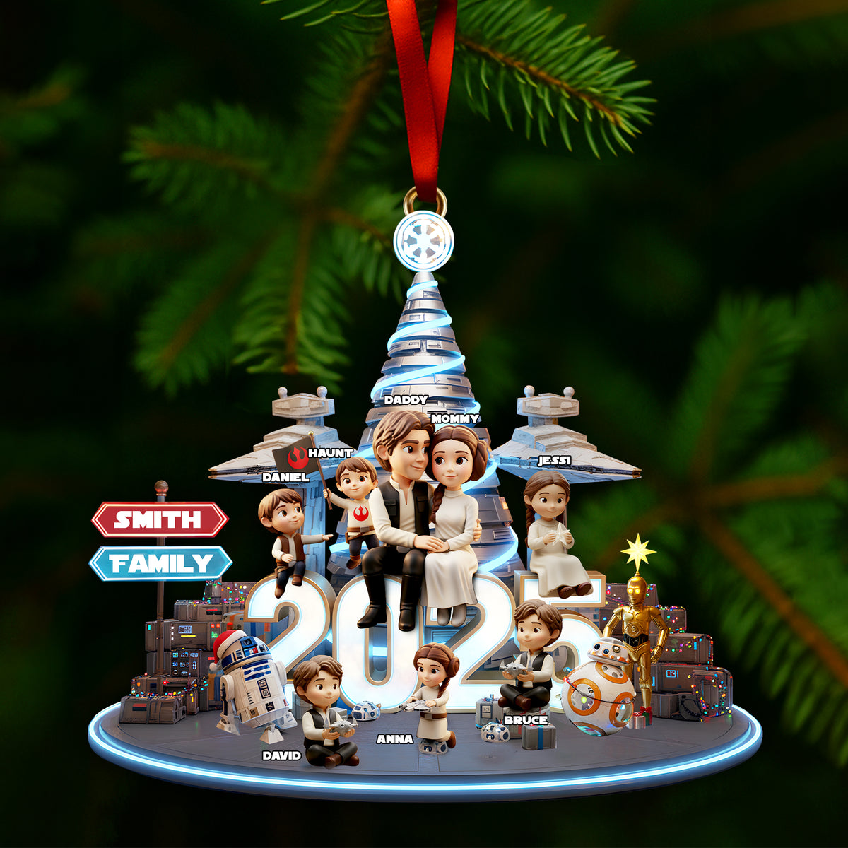 Personalized Gifts For Family, Cosmic Guardian Family Christmas Acrylic Ornament 04palu171025-Homacus