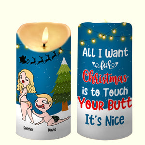 Personalized Gifts For Couple LED Candle 01ohtn301024hh Touch Your Butt It's Nice-Homacus