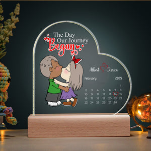 Personalized Gifts For Couples LED Light Calendar Kissing Cartoon Couples 05KALU211224HG-Homacus