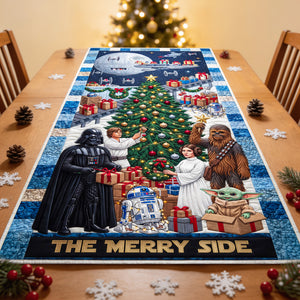 Merry World Quilted Table Runner - Personalized Christmas Gifts 04tydt130826