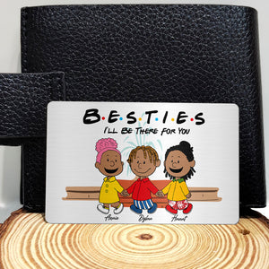 Personalized Gift For Friends Aluminum Wallet Card Cartoon Characters Holding Hands 03KALU201224DA-Homacus