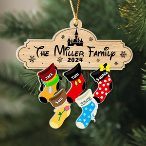 Christmas Family Socks - Personalized Stocking Ornament-Homacus