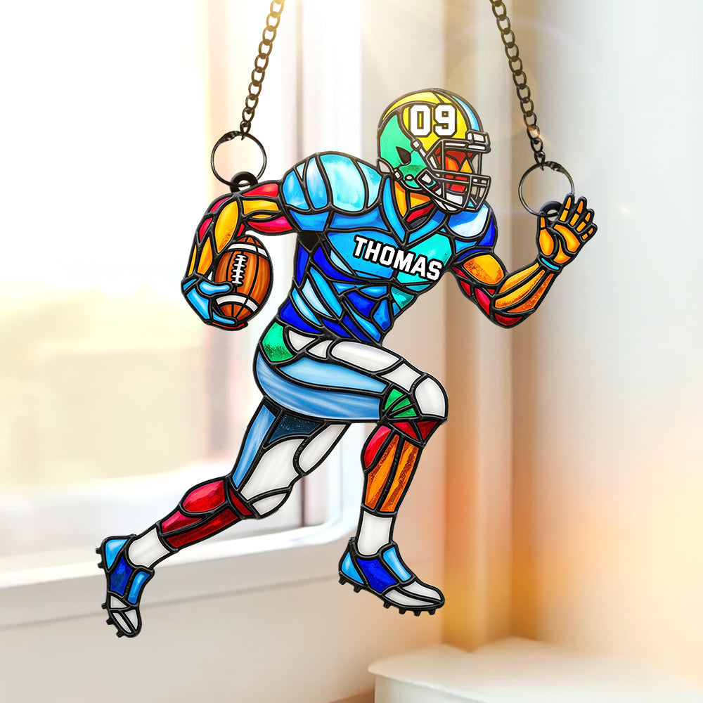 Football Player Suncatcher Ornament - Personalized Gifts For Football Lovers 04ohqn120725-Homacus