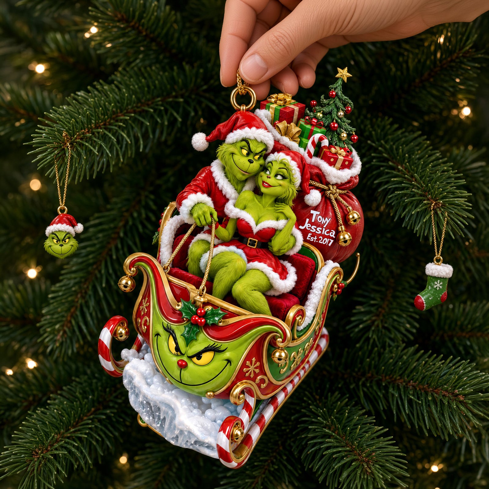 Fun Mischievous Snow Ride Acrylic Ornament - Personalized Christmas Gifts For Couple 03qhlu140926-Homacus