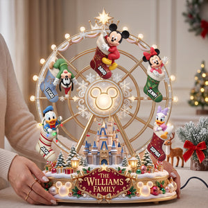 Kids In Christmas Sock Ferris Wheel Acrylic Light Box - Personalized Christmas Gifts 02patn240826