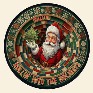Chill Santa Round Rug Personalized Christmas Gifts 02TOQN081025-Homacus