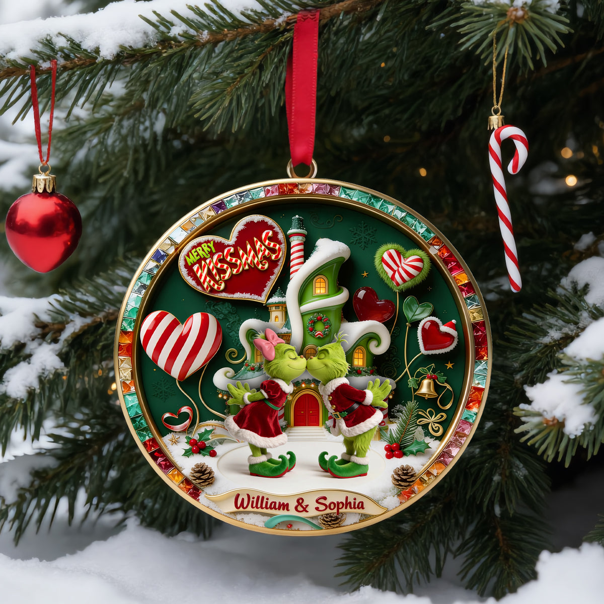 Romantic Couple Acrylic Ornament - Personalized Gifts For Couple 02tolu110926