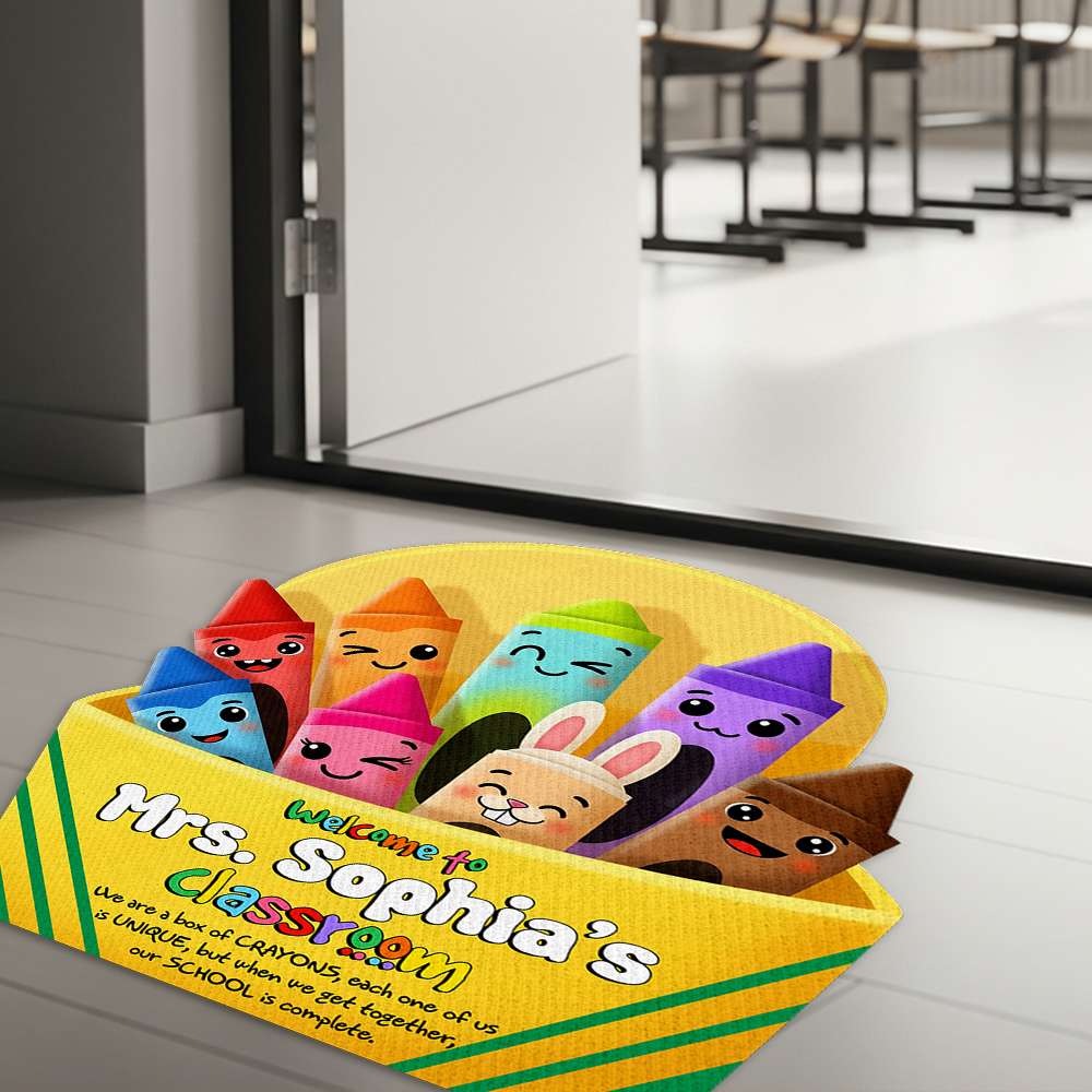 Colorful Crayon Box Doormat - Personalized Gifts For Teacher 06HULU220725-Homacus