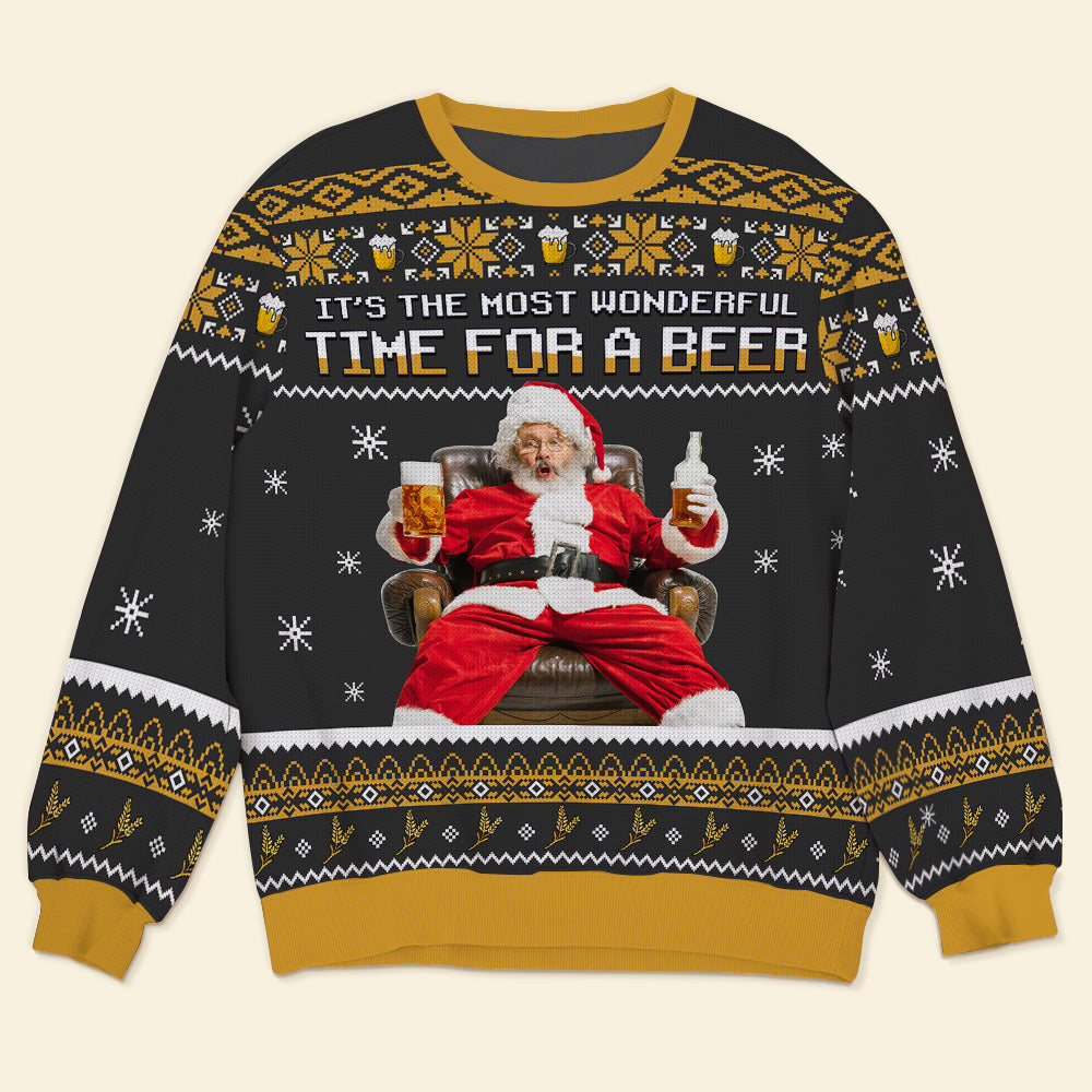Custom Photo Gifts For Beer Drinker Ugly Sweater, Funny Christmas Gift 03qhtn091024-Homacus