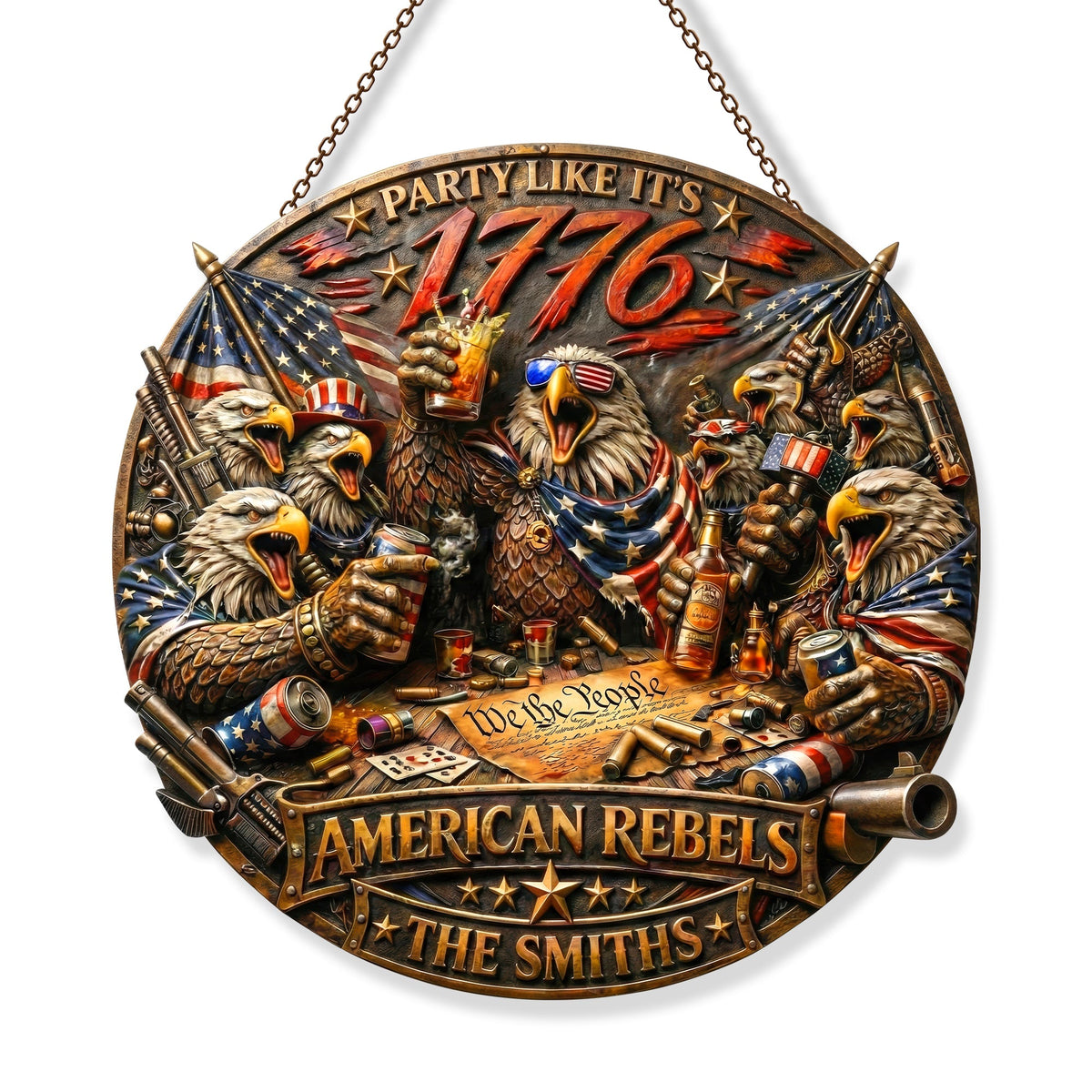 USA Independence Party Metal Sign - Personalized Gift For Patriot Family 01TYQN050326-Homacus