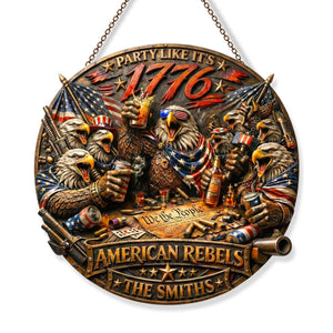 USA Independence Party Metal Sign - Personalized Gift For Patriot Family 01TYQN050326-Homacus