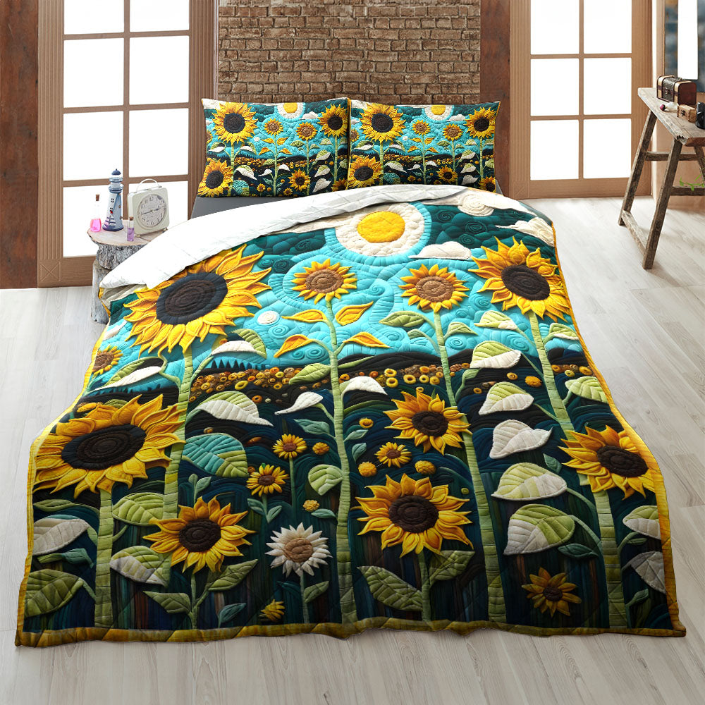 Personalized Gifts For Sunflower Lovers Quilt Bed Set 06HUMH200125-Homacus