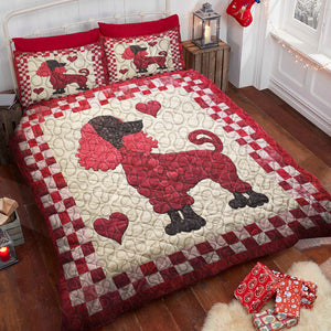 Poodles Dog Christmas Quilt Bed Set Gifts For Dog Lovers 02HUDT061124-Homacus