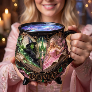 Enchanted Pink And Green Ceramic Cauldron Mug - Personalized Gifts For Halloween 03haqn190826