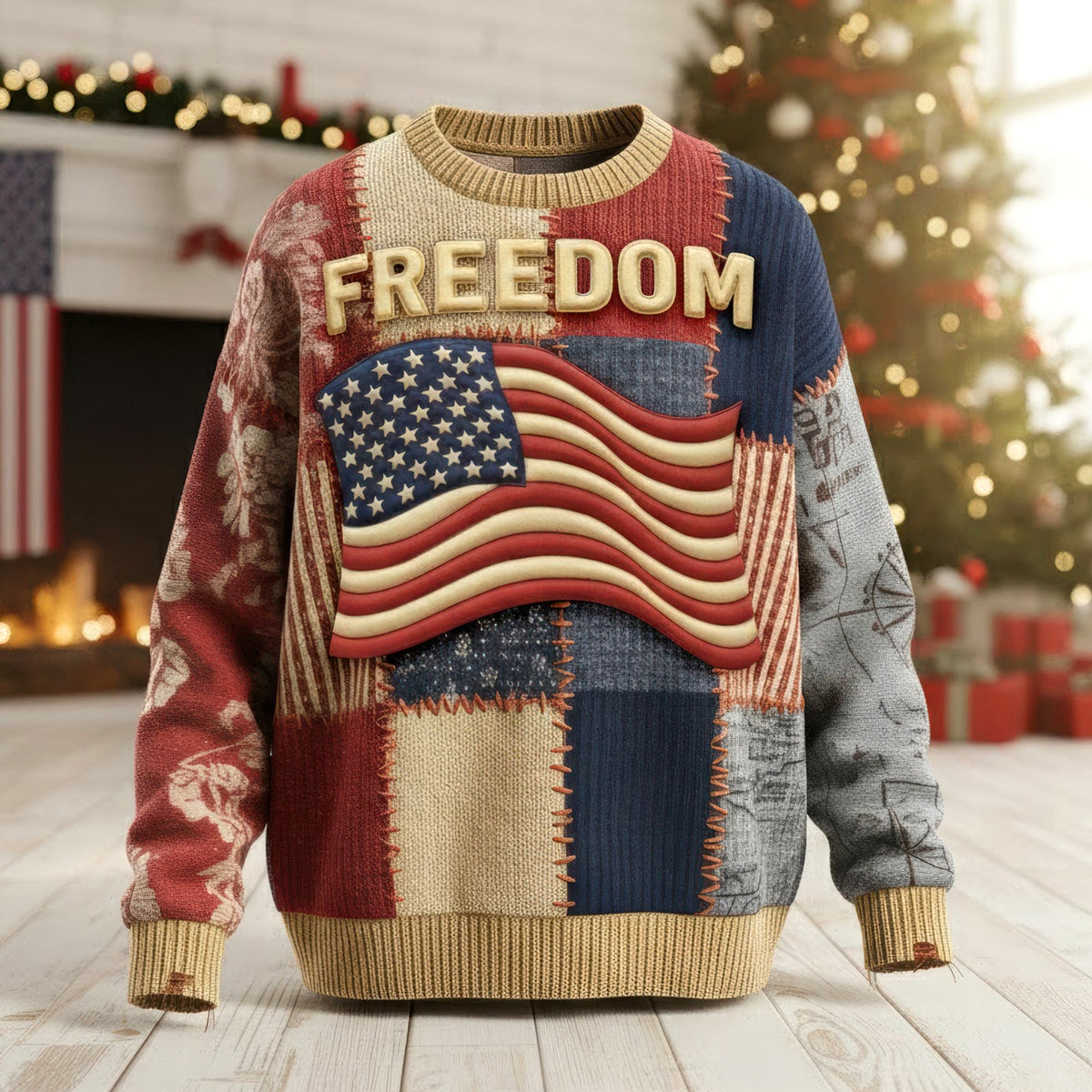 Freedom USA Flag Ugly Sweater- Christmas Gifts For Patriots 03paqn281025-Homacus