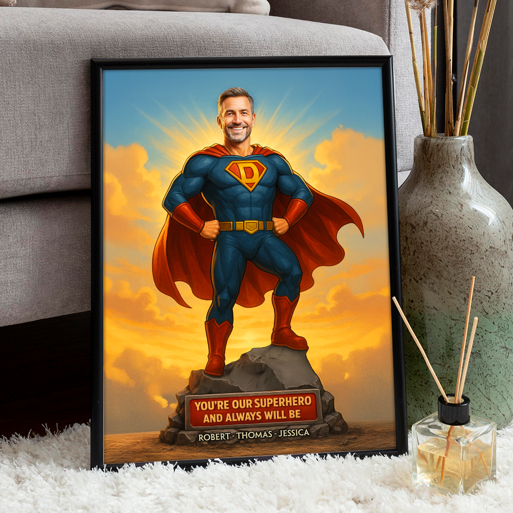 Super Dad Canvas Print - Custom Photo Gifts For Dad 01napu170525-Homacus