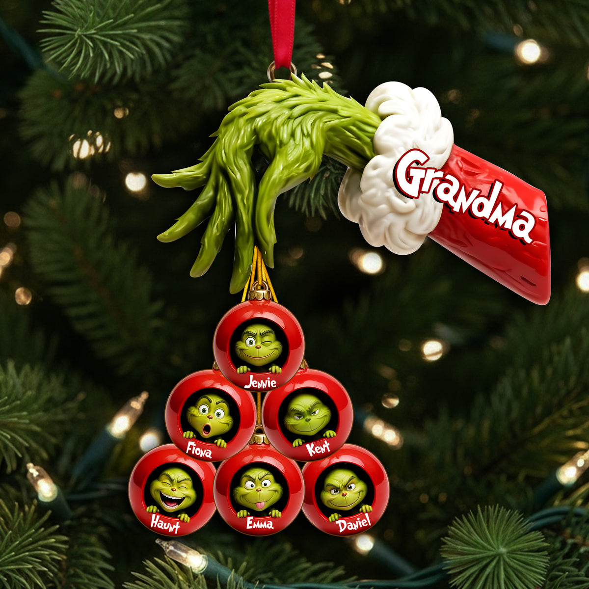 Green Monster Family Ornament - Personalized Gifts For Family Christmas Ornament 05QHLU170925-Homacus