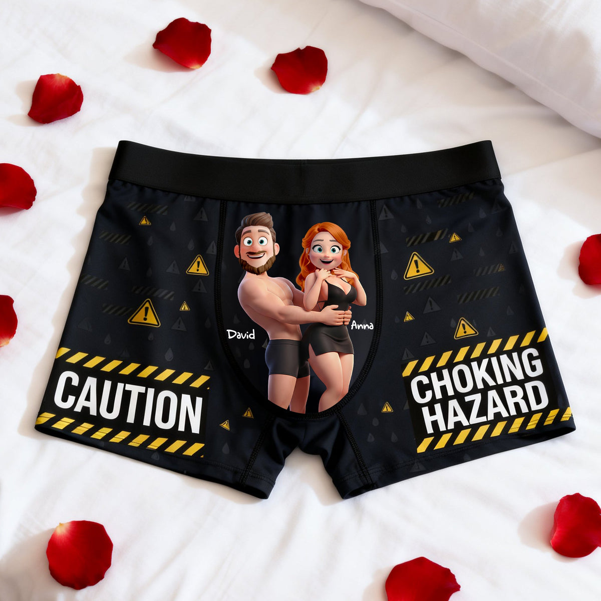 Couple Fun Caution Men Boxer - Personalized Gift For Him 04QHLU160126-Homacus