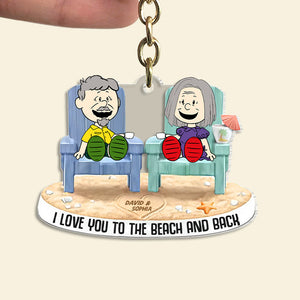 Personalized Gifts For Beach Couple Keychain 03ohtn090125pa I Love You To The Beach And Back-Homacus