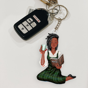 Personalized Gifts For Reading Girl Keychain 031acpu111124pa-Homacus